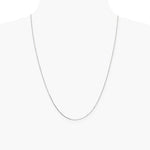 14K White Gold .8mm Box with Lobster Clasp Chain Necklace 16"-30" - Product Photo