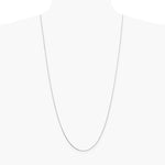 14K White Gold .8mm Box with Lobster Clasp Chain Necklace 16"-30" - Product Photo