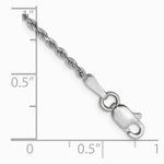 14K White Gold 1.5mm Diamond-cut Rope Chain Anklet Bracelet 7"-10" - Product Photo