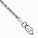 14K White Gold 1.5mm Diamond-cut Rope Chain Anklet Bracelet 7"-10" - Product Photo