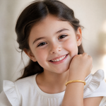 14k Florentine Hinged Baby Bangle - Model Shot