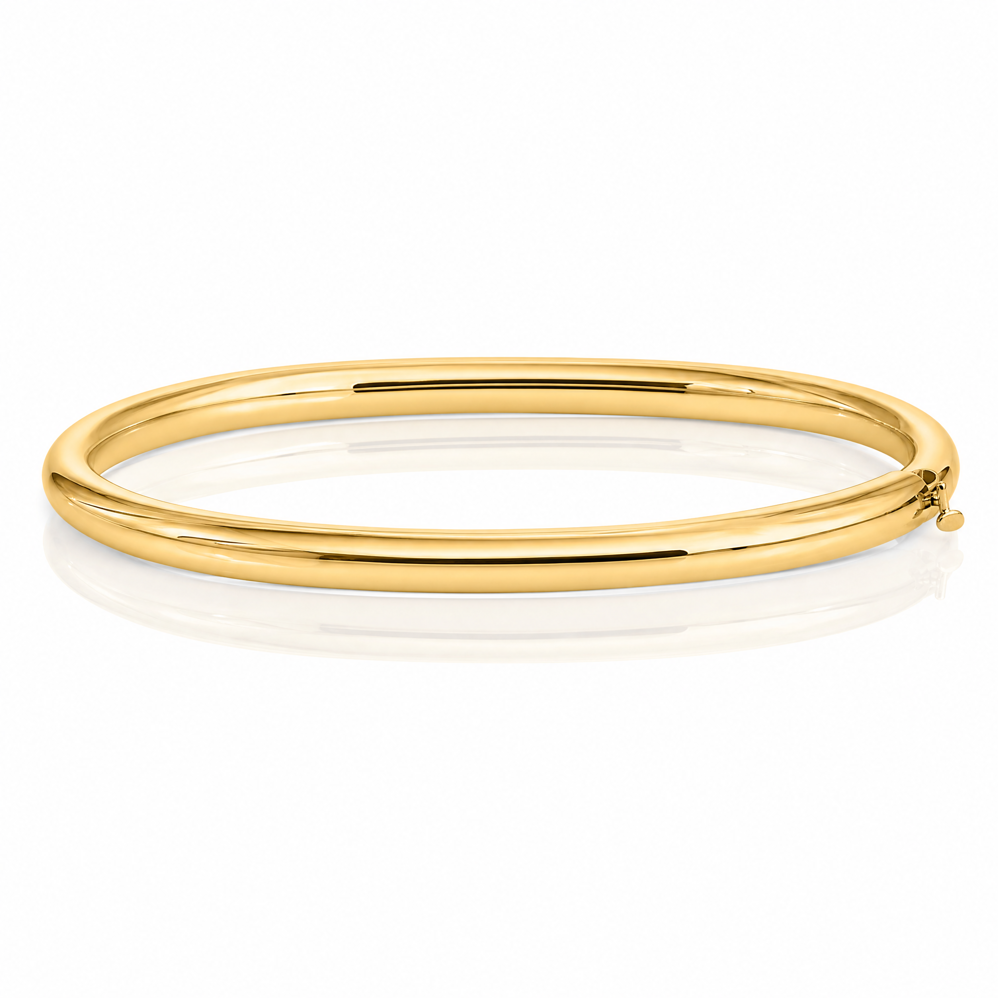 14k 3/16 Polished Hinged Baby Bangle - Lifestyle View