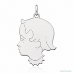 SSilver Rh-plt Engravable Girl Polished Front/Satin Back Disc Charm - Lifestyle View