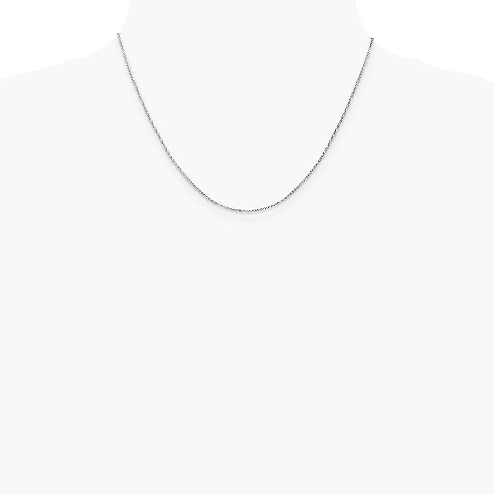 14K White Gold 1.25mm Spiga Chain Necklace 16"-24" - Product Photo