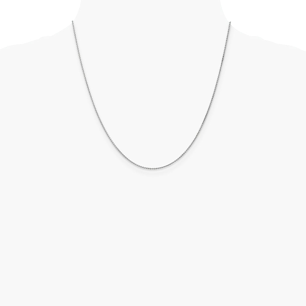 14K White Gold 1.25mm Spiga Chain Necklace 16"-24" - Product Photo