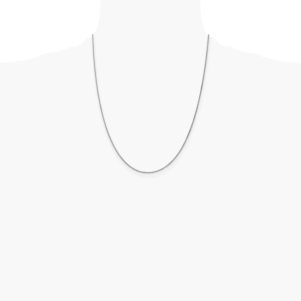 14K White Gold 1.25mm Spiga Chain Necklace 16"-24" - Product Photo