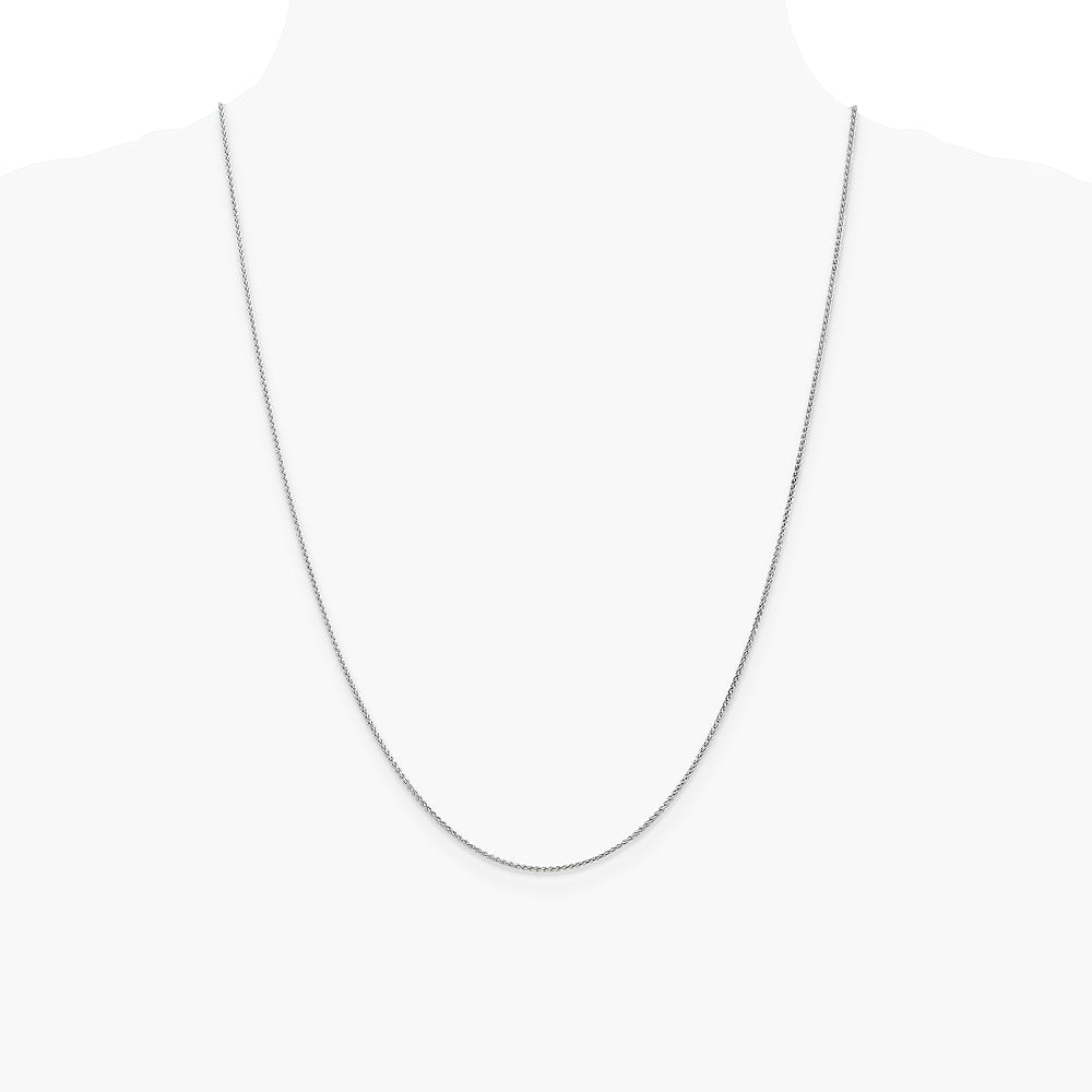 14K White Gold 1.25mm Spiga Chain Necklace 16"-24" - Product Photo