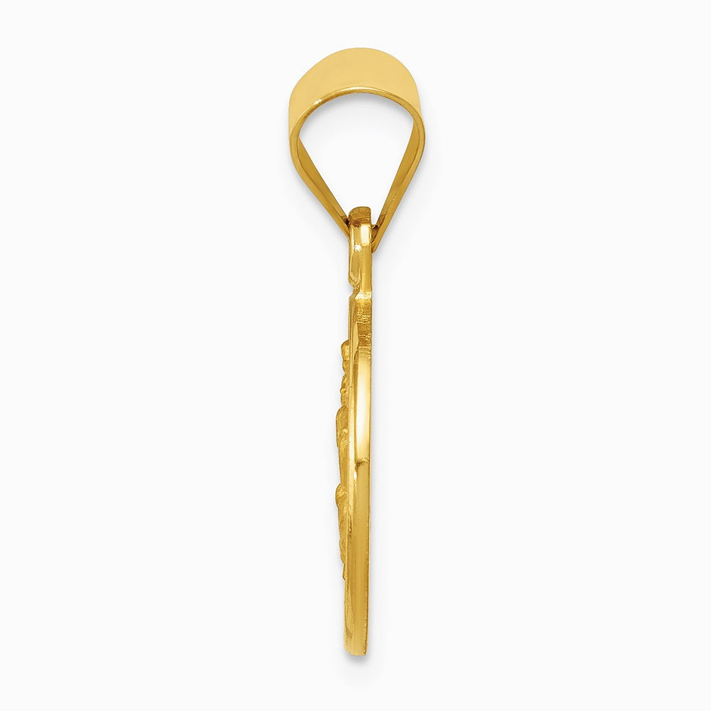 18K Yellow Gold Saint Christopher Medal Pendant - Product Photo