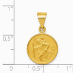 18K Yellow Gold Saint Christopher Medal Pendant - Product Photo