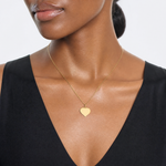 14K Heart Disc Charm - Model Shot