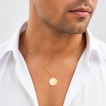 14k Plain .018 Gauge Circular Engravable Disc Charm - Model Shot