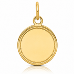 14k Plain .018 Gauge Engravable Round Disc Charm - Lifestyle View