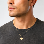 14K Heart Disc Charm - Model Shot