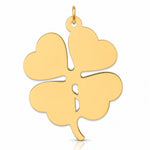 14k Plain .018 Gauge Engravable Clover Disc Charm - Lifestyle View