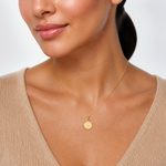 14k Plain .018 Gauge Engravable Round Disc Charm - Model Shot