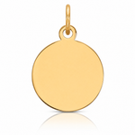 14k Plain .018 Gauge Circular Engravable Disc Charm - Lifestyle View