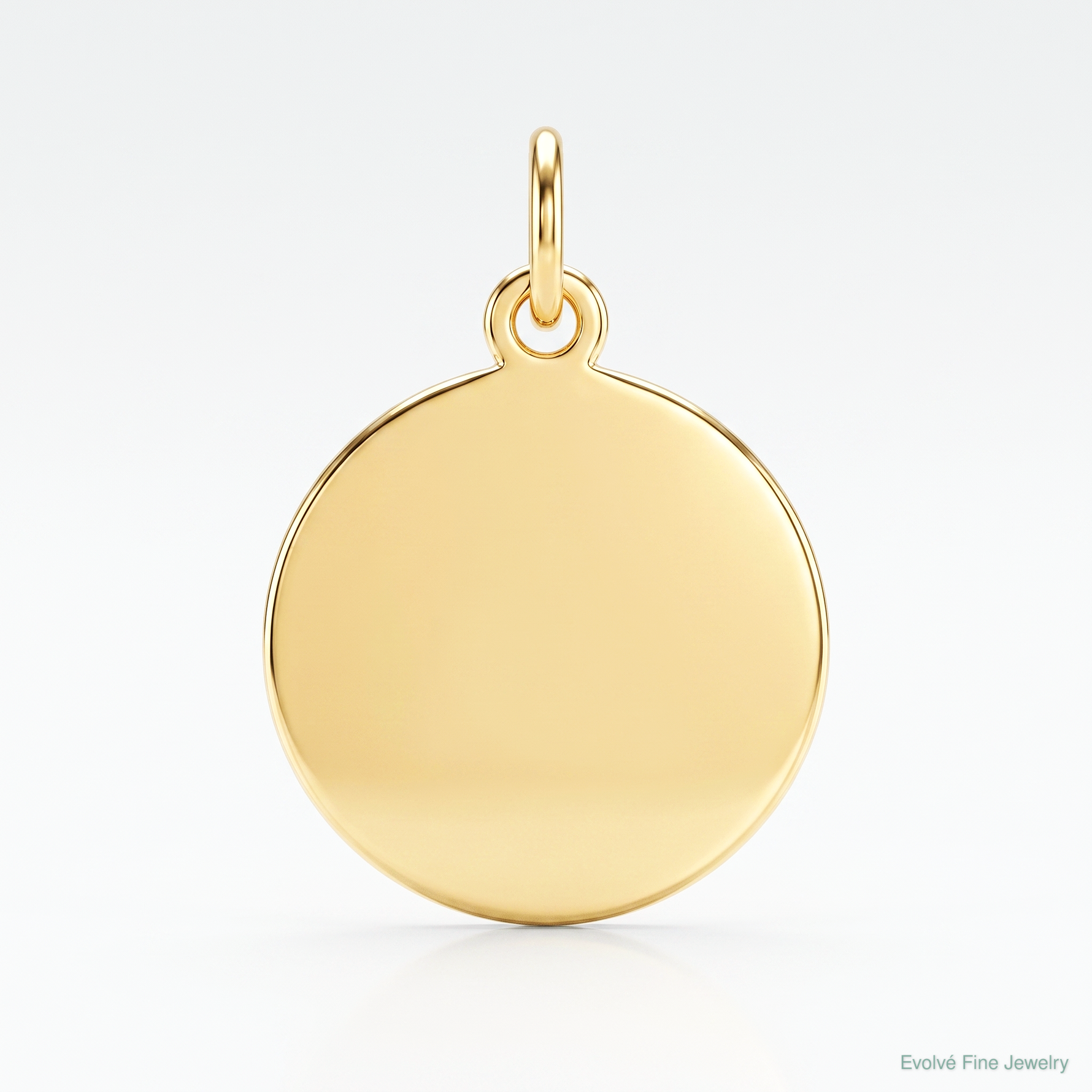 14k Plain .018 Gauge Circular Engravable Disc Charm - Lifestyle View