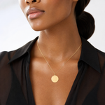 14k Plain .018 Gauge Circular Engravable Disc Charm - Model Shot