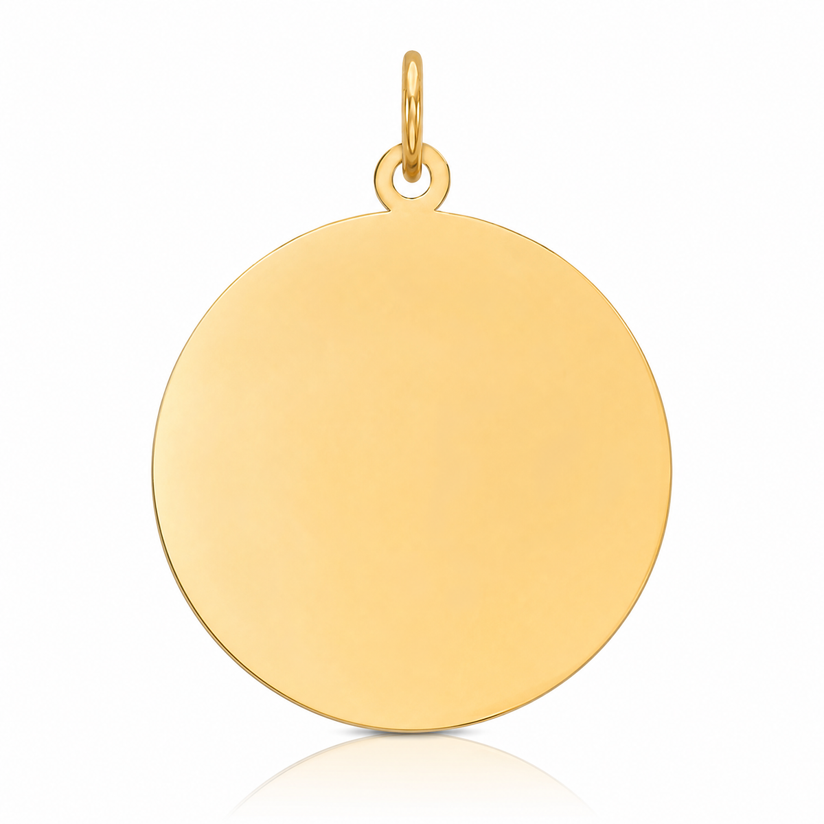 14k Plain .018 Gauge Circular Engravable Disc Charm - Lifestyle View