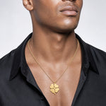 14k Plain .018 Gauge Engravable Clover Disc Charm - Model Shot
