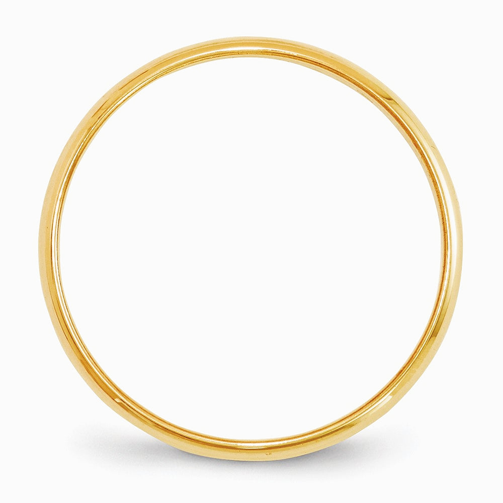 10K Yellow Gold 10KY 2mm LTW Half Round Band Size 10 - Product Photo