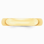 10K Yellow Gold 10KY 4mm LTW Half Round Band Size 10 - Product Photo