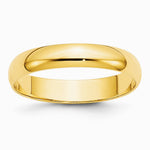 10K Yellow Gold 10KY 4mm LTW Half Round Band Size 10 - Product Photo