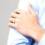 10K Yellow Gold 10KY 6mm LTW Milgrain Half Round Band Size 10 - Product Photo