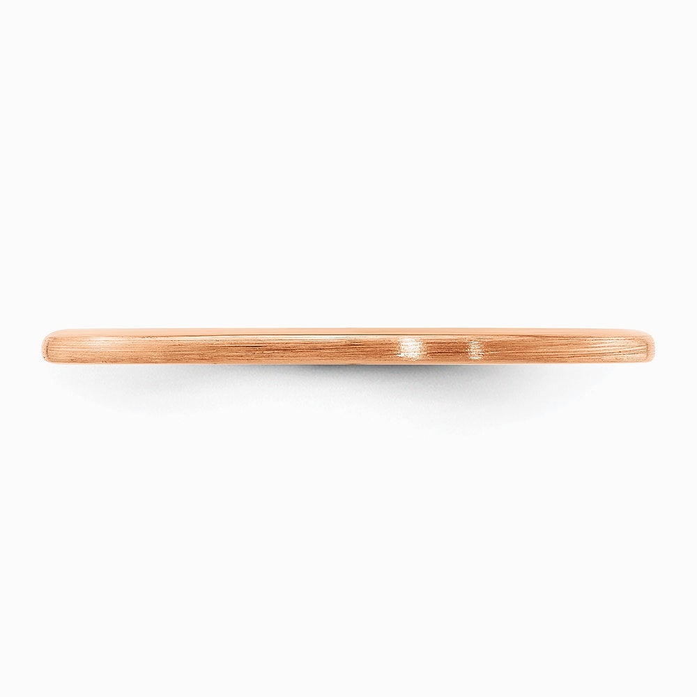 10K Rose Gold 1.2mm Half Round Satin Stackable Band Size 10 - Product Photo