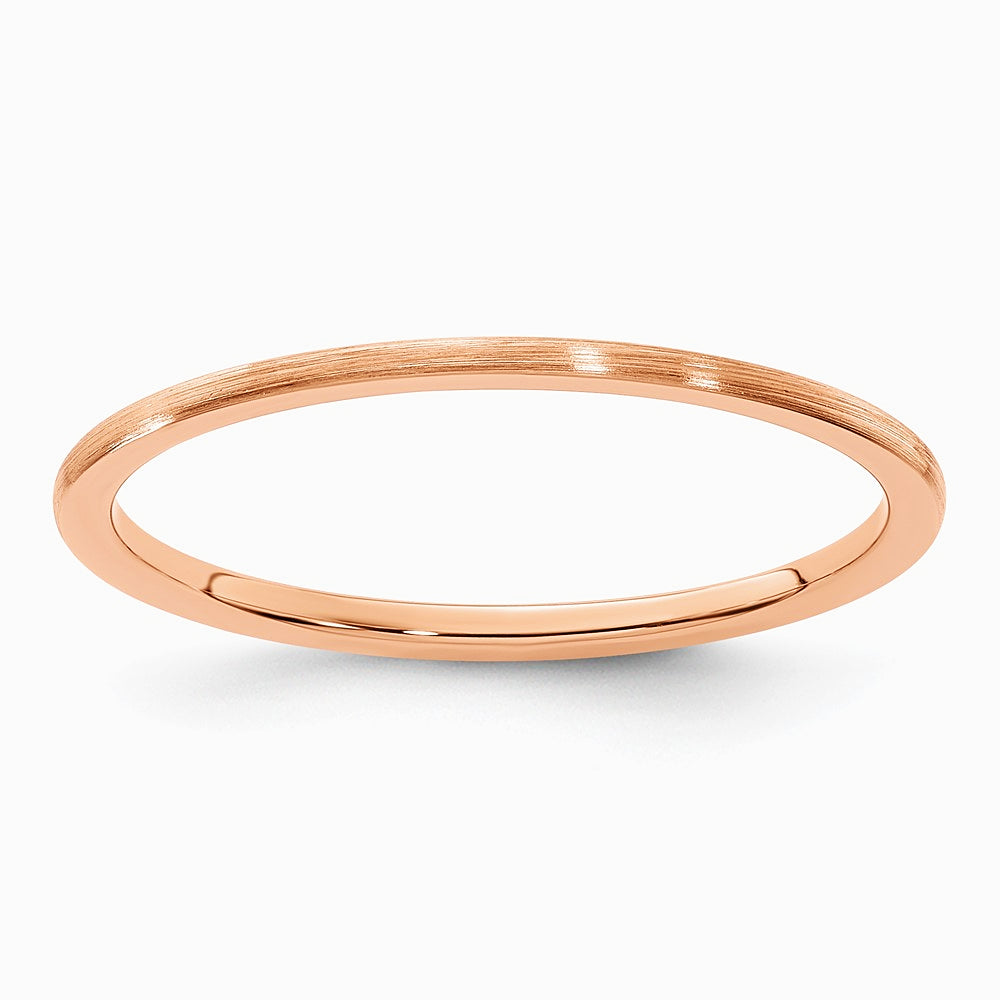 10K Rose Gold 1.2mm Half Round Satin Stackable Band Size 10 - Product Photo