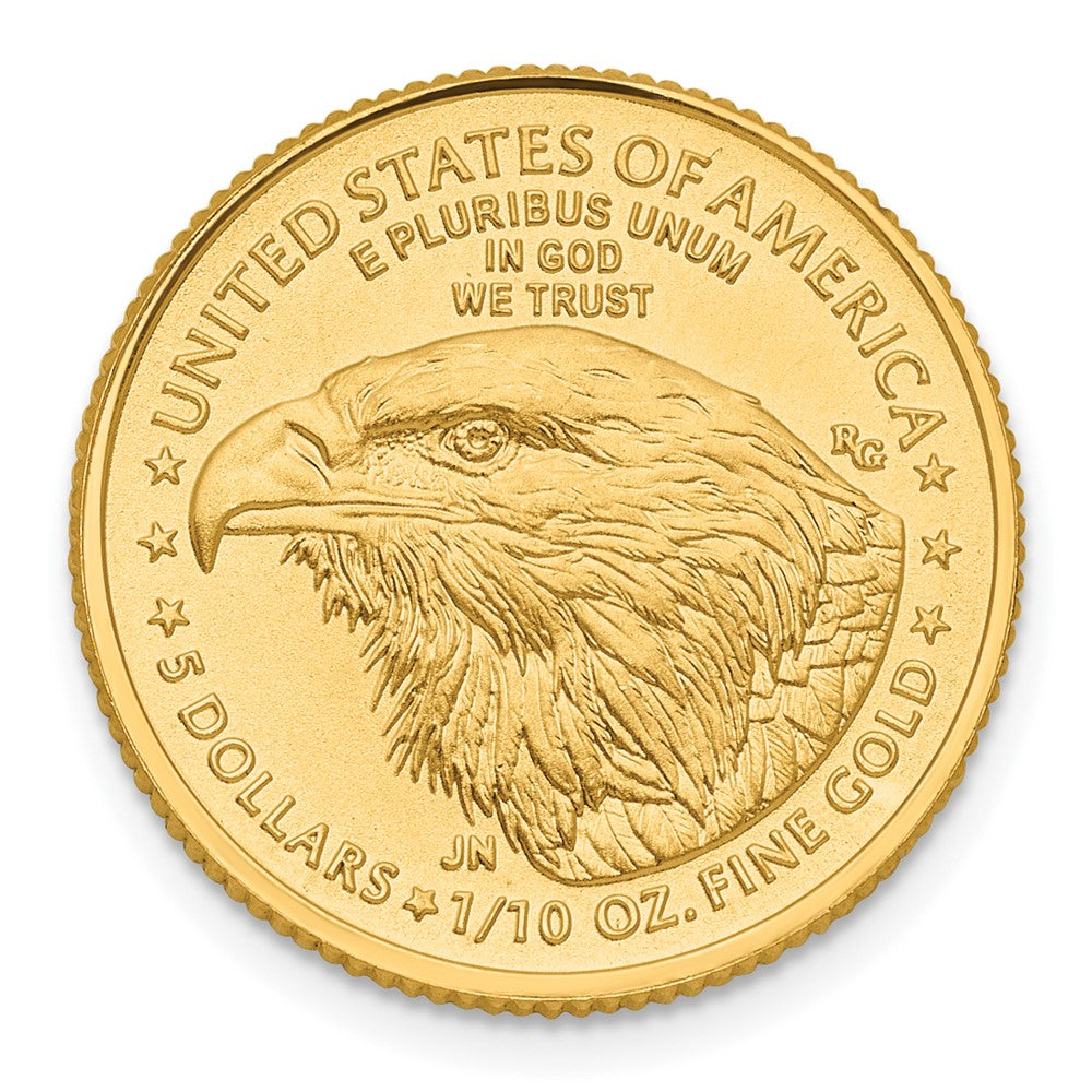 22K Yellow Gold 1/10th oz American Eagle Coin - Product Photo