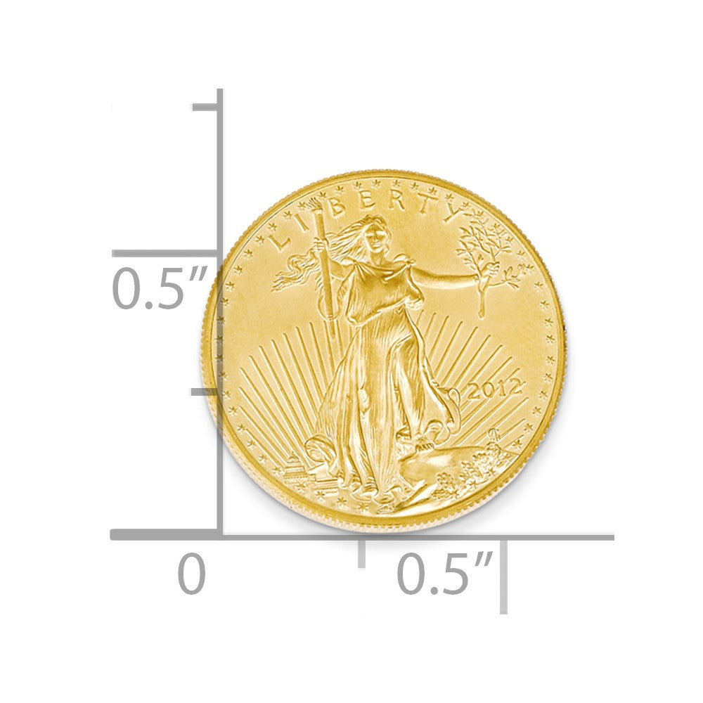 22K Yellow Gold 1/10th oz American Eagle Coin - Product Photo