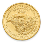 22K Yellow Gold 1/4 oz American Eagle Coin - Product Photo