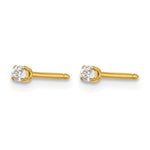 Inverness 14k 2mm CZ Earrings - Product Photo