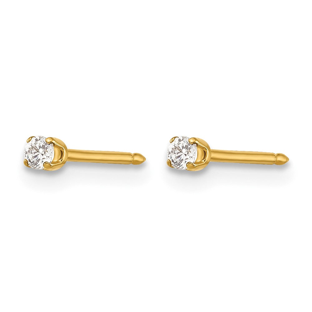 Inverness 14k 2mm CZ Earrings - Product Photo