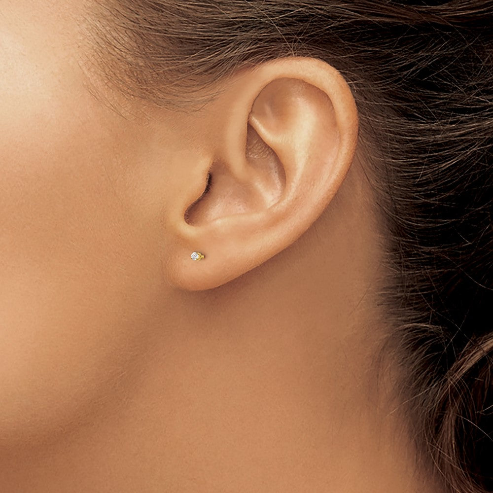 Inverness 14k 2mm CZ Earrings - Product Photo