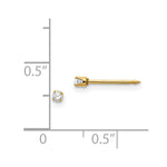 Inverness 14k 2mm CZ Earrings - Product Photo