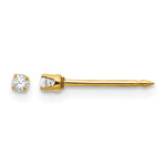 Inverness 14k 2mm CZ Earrings - Product Photo