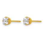 Inverness 14k 5mm Sq. Princess CZ Post Earrings - Product Photo