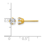 Inverness 14k 5mm Sq. Princess CZ Post Earrings - Product Photo