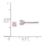 Inverness 14k White 3mm Pink CZ Earrings - Product Photo