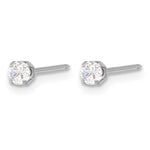 Inverness 14K White Gold 3mm CZ Long Post Earrings - Product Photo