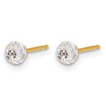 Inverness 14K Polished 4mm Crystal Faceted Ball Post Earrings - Product Photo