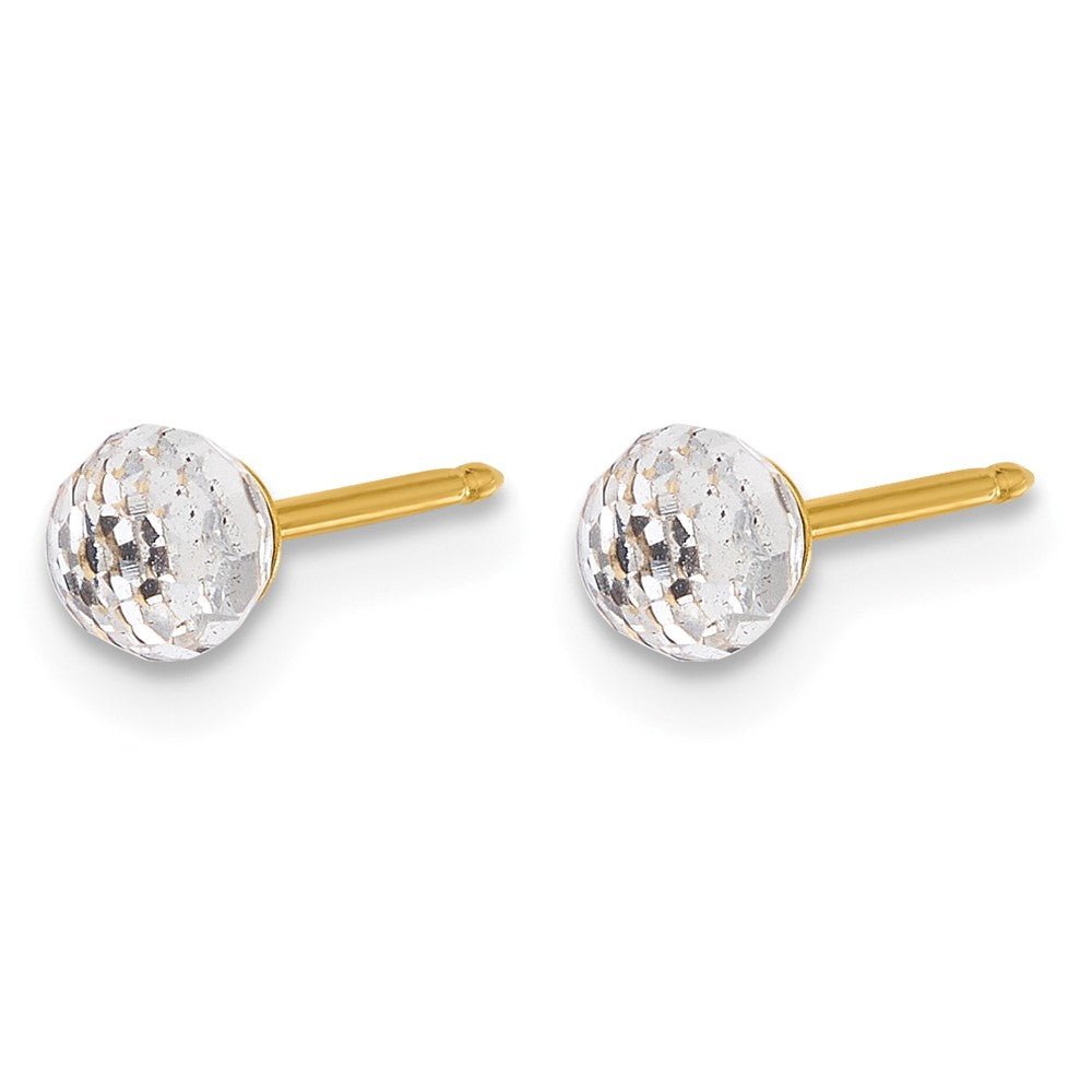 Inverness 14K Polished 4mm Crystal Faceted Ball Post Earrings - Product Photo