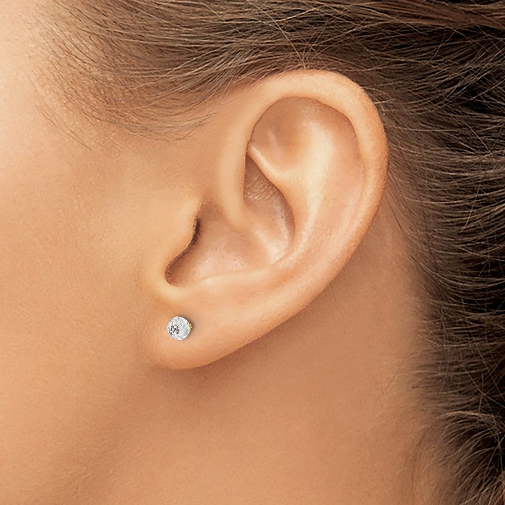 Inverness 14K Polished 4mm Crystal Faceted Ball Post Earrings - Product Photo