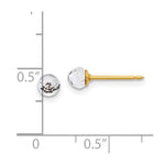 Inverness 14K Polished 4mm Crystal Faceted Ball Post Earrings - Product Photo