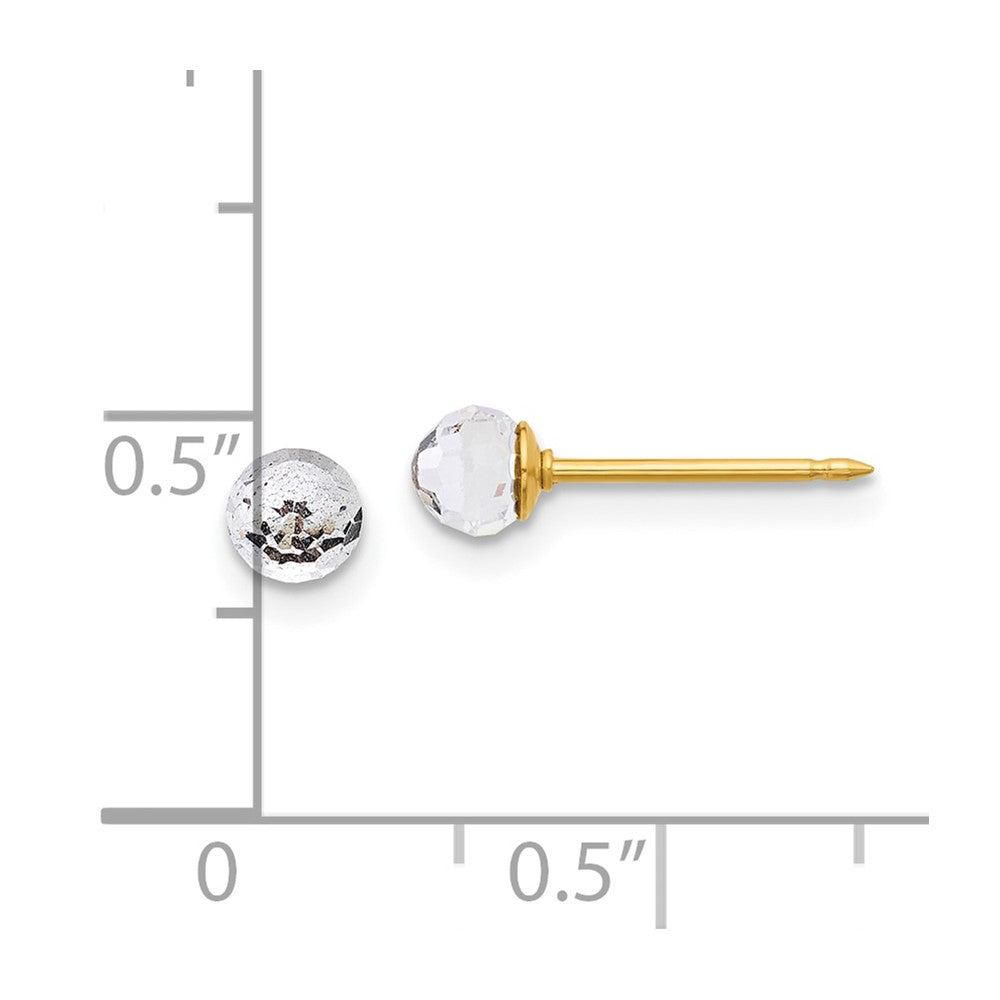 Inverness 14K Polished 4mm Crystal Faceted Ball Post Earrings - Product Photo