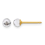 Inverness 14K Polished 4mm Crystal Faceted Ball Post Earrings - Product Photo