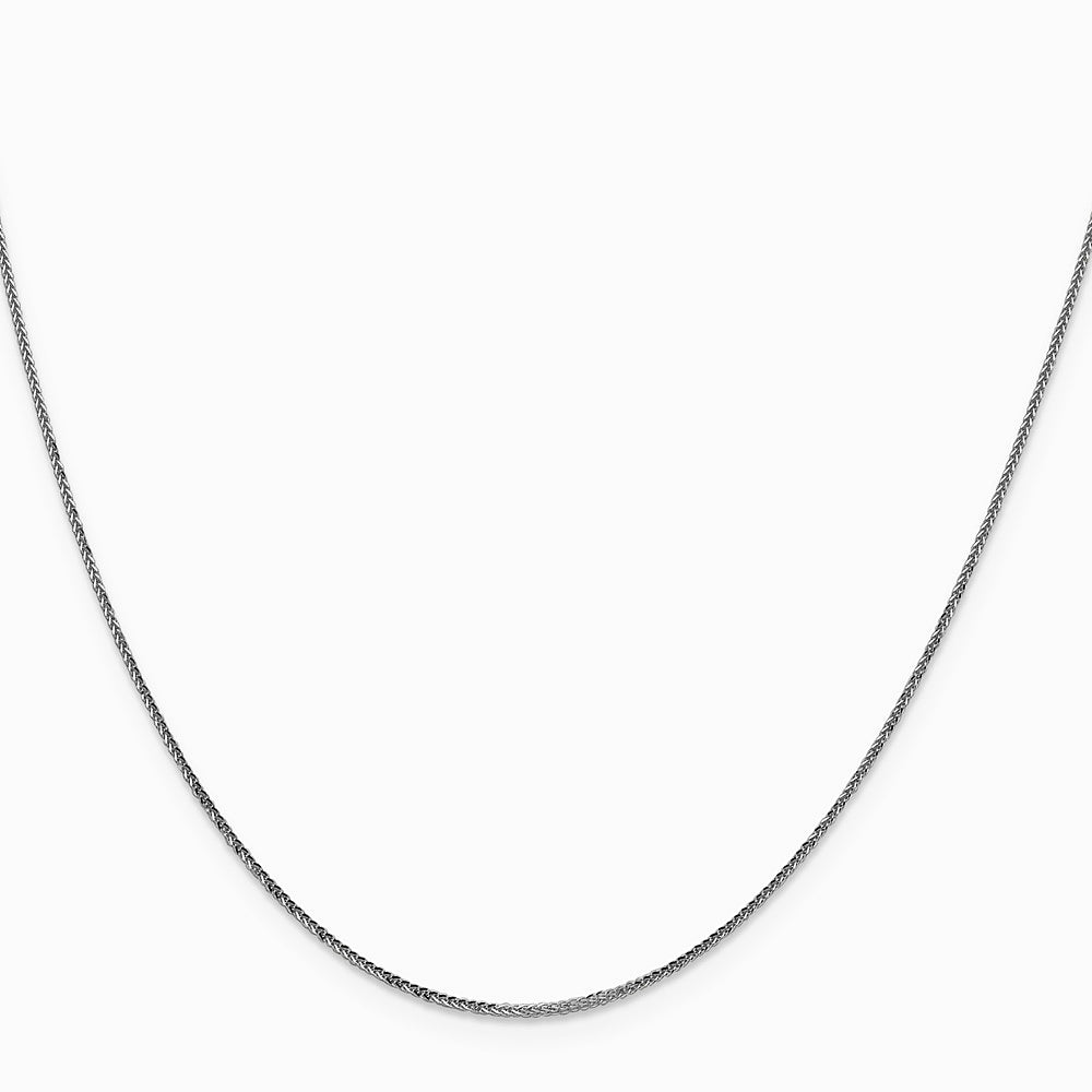 14K White Gold .8mm Diamond-Cut Quadra Wheat Chain Necklace 16"-24" - Product Photo