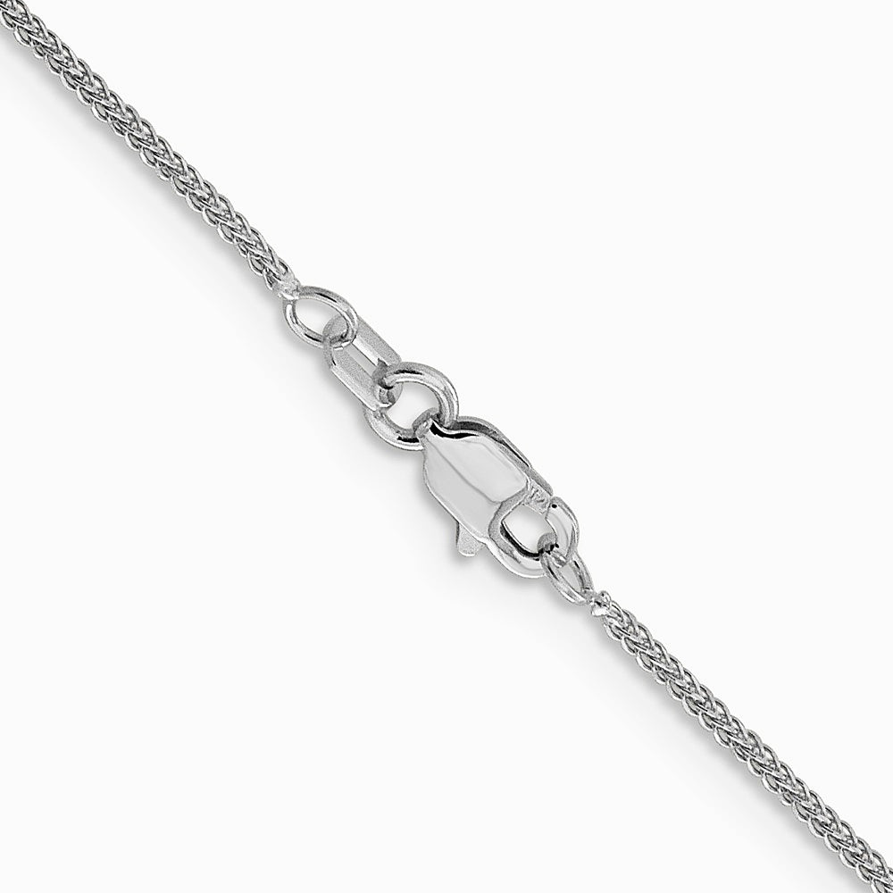 14K White Gold .8mm Diamond-Cut Quadra Wheat Chain Necklace 16"-24" - Product Photo